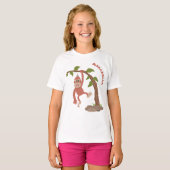 Cute happy baby orangutan cartoon illustratie t-shirt (Voorkant volledig)