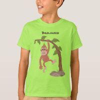 Cute happy baby orangutan cartoon illustratie