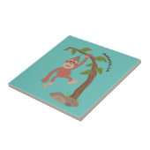 Cute happy baby orangutan cartoon illustratie tegeltje (Zijkant)