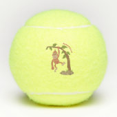 Cute happy baby orangutan cartoon illustratie tennisballen (Voorkant)