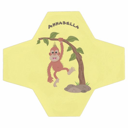 Cute happy baby orangutan cartoon illustratie voetbal (Enkel)