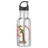 Cute happy baby orangutan cartoon illustratie waterfles (Voorkant)