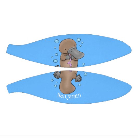 Cute happy baby platypus cartoon illustratie basketbal (Panelen)