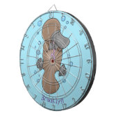 Cute happy baby platypus cartoon illustratie dartbord (Voorkant Rechts)