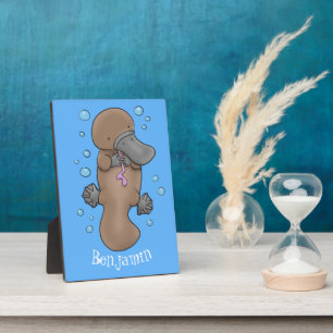Cute happy baby platypus cartoon illustratie fotoplaat