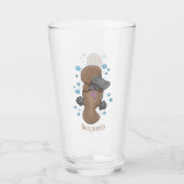 Cute happy baby platypus cartoon illustratie glas (Achterkant)