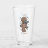 Cute happy baby platypus cartoon illustratie glas (Voorkant)
