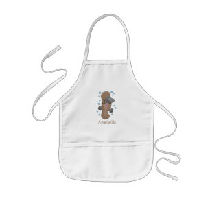 Cute happy baby platypus cartoon illustratie kinder schort