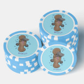 Cute happy baby platypus cartoon illustratie poker chips (Opstapeling)