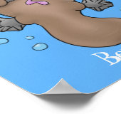 Cute happy baby platypus cartoon illustratie poster (Hoek)