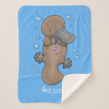 Cute happy baby platypus cartoon illustratie