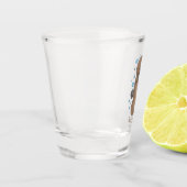 Cute happy baby platypus cartoon illustratie shot glas (Links)