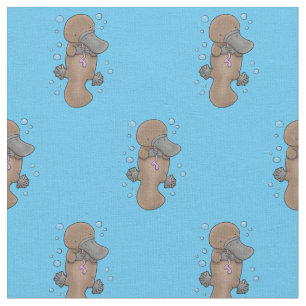 Cute happy baby platypus cartoon illustratie stof