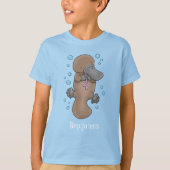 Cute happy baby platypus cartoon illustratie t-shirt (Voorkant)