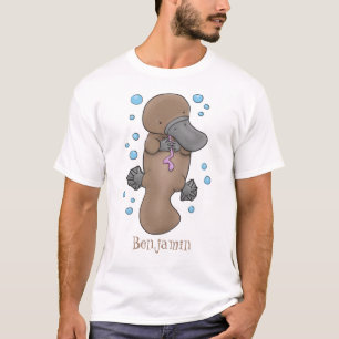 Cute happy baby platypus cartoon illustratie t-shirt