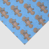 Cute happy baby platypus cartoon illustratie tissuepapier (Detail)