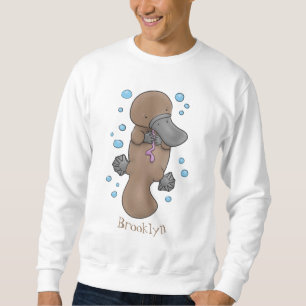 Cute happy baby platypus cartoon illustratie trui