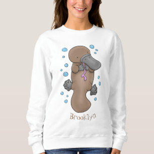 Cute happy baby platypus cartoon illustratie trui