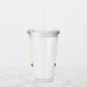 Cute Happy Banana Monogram Acryl Drinkbeker (Rechts)