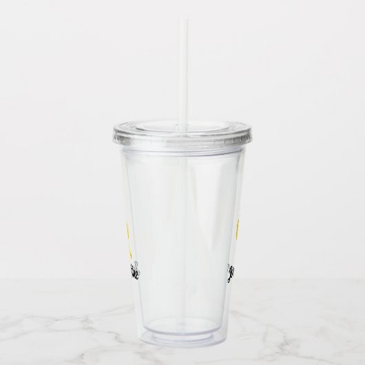 Cute Happy Banana Monogram Acryl Drinkbeker (Rechts)