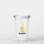 Cute Happy Banana Monogram Acryl Drinkbeker (Achterkant)