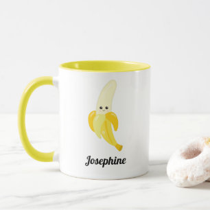 Cute Happy Banana Monogram Mok