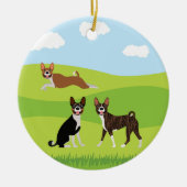 Cute Happy Basenji Hound Love Keramisch Ornament (Voorkant)