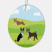 Cute Happy Basenji Hound Love Keramisch Ornament (Links)