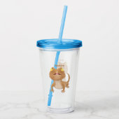 Cute happy bebaarzen dradenhagedis cartoon acryl drinkbeker (Achterkant)
