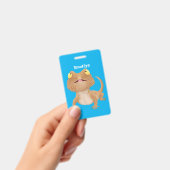 Cute happy bebaarzen dradenhagedis cartoon badge (Handheld)