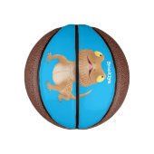 Cute happy bebaarzen dradenhagedis cartoon basketbal (Verticaal)