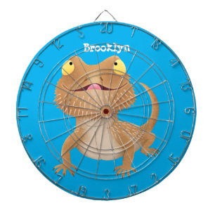 Cute happy bebaarzen dradenhagedis cartoon dartbord