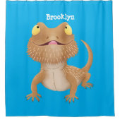 Cute happy bebaarzen dradenhagedis cartoon douchegordijn (Voorkant)
