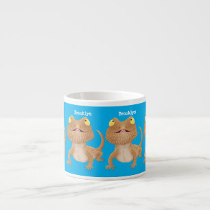 Cute happy bebaarzen dradenhagedis cartoon espresso kop