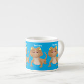 Cute happy bebaarzen dradenhagedis cartoon espresso kop (Voorkant rechts)