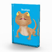 Cute happy bebaarzen dradenhagedis cartoon fotoblokken (Rechts)