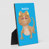 Cute happy bebaarzen dradenhagedis cartoon fotoplaat (Zijkant)