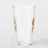 Cute happy bebaarzen dradenhagedis cartoon glas (Rechts)