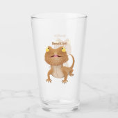 Cute happy bebaarzen dradenhagedis cartoon glas (Voorkant)