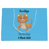 Cute happy bebaarzen dradenhagedis cartoon groot cadeauzakje (Voorkant)