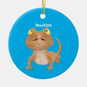 Cute happy bebaarzen dradenhagedis cartoon keramisch ornament (Voorkant)