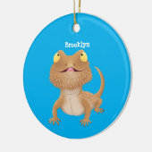 Cute happy bebaarzen dradenhagedis cartoon keramisch ornament (Links)
