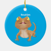 Cute happy bebaarzen dradenhagedis cartoon keramisch ornament (Achterkant)