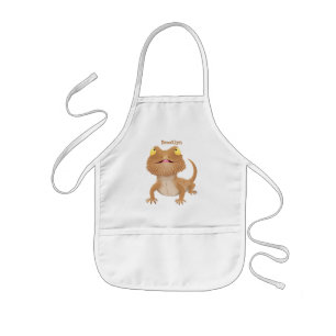 Cute happy bebaarzen dradenhagedis cartoon kinder schort