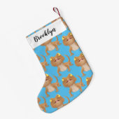 Cute happy bebaarzen dradenhagedis cartoon kleine kerstsok (Achterkant (Hangend))