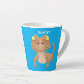 Cute happy bebaarzen dradenhagedis cartoon latte mok (Rechterhoek)