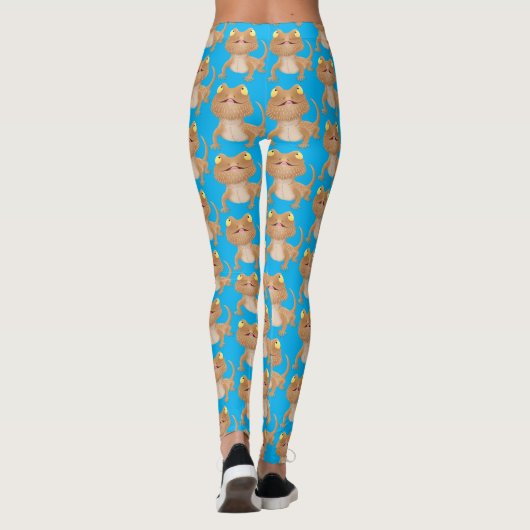 Cute happy bebaarzen dradenhagedis cartoon leggings (Achterkant)
