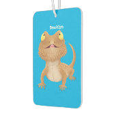 Cute happy bebaarzen dradenhagedis cartoon luchtverfrisser (Links)