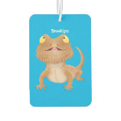 Cute happy bebaarzen dradenhagedis cartoon luchtverfrisser (Achterkant)