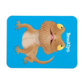 Cute happy bebaarzen dradenhagedis cartoon magneet (Horizontaal)